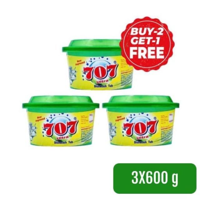 707 Dishwash Tub 3X600 g (Buy 2 Get 1 Free)