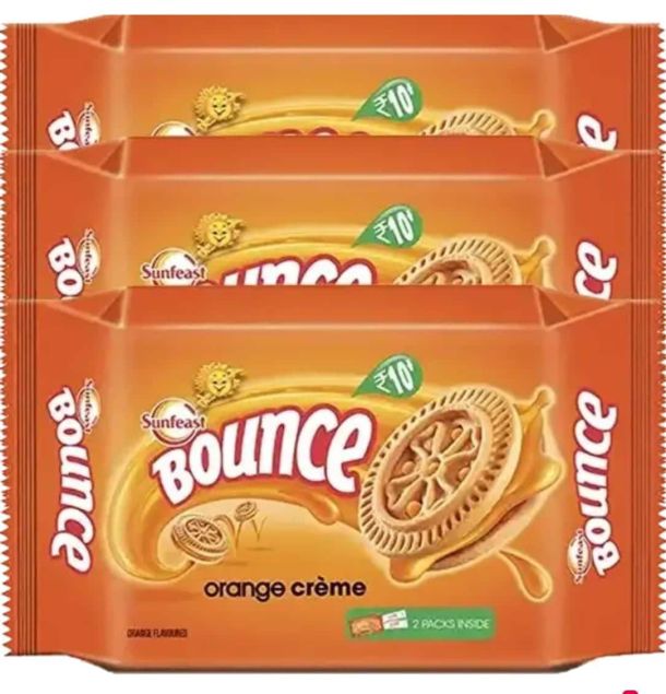 Sunfeast Bounce Orange Cream Biscuits 3X62 g (Set of 3)
