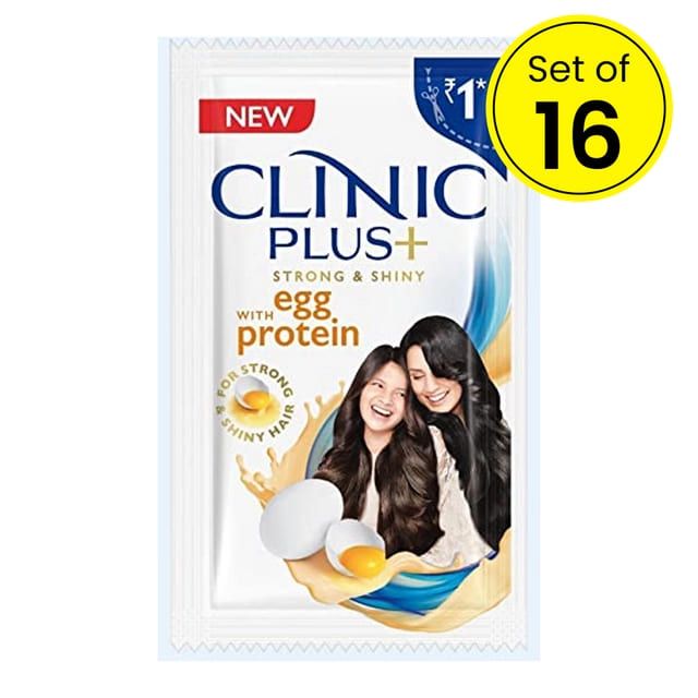 Clinic Plus Healthy Strong & Shine With Egg Protein Shampoo 16X6 ml (Set Of 16)